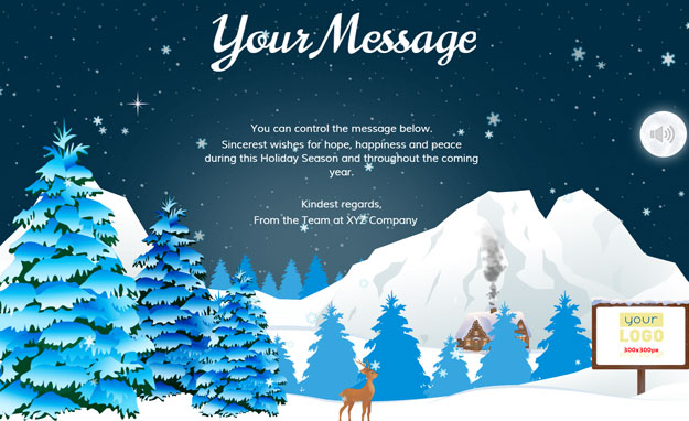 Corporate Holiday eCards for Business with logo 2016: Animated Mountains