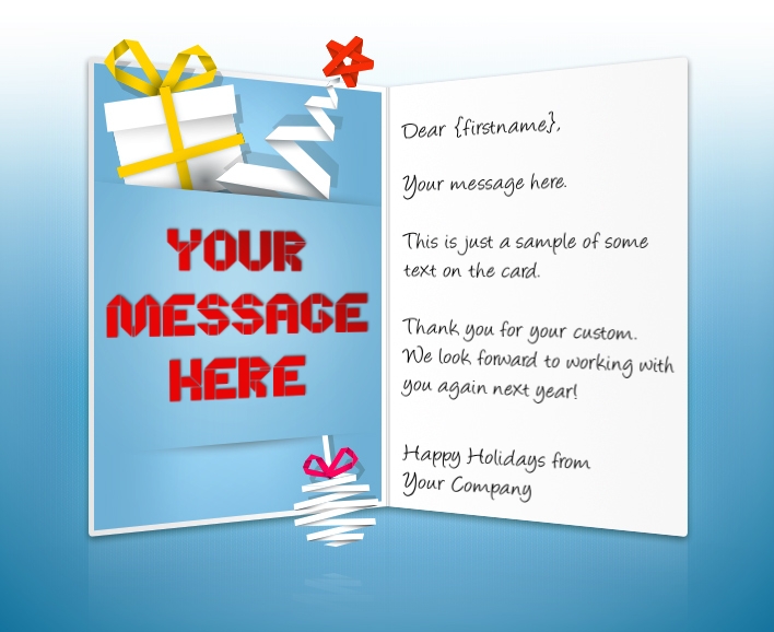 business christmas cards text